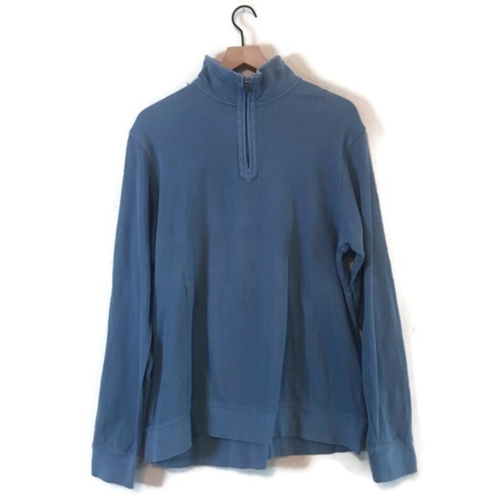 Izod Blue Ribbed Knit Quarter Zip Pullover Sweater Men’s size XL Extra Large